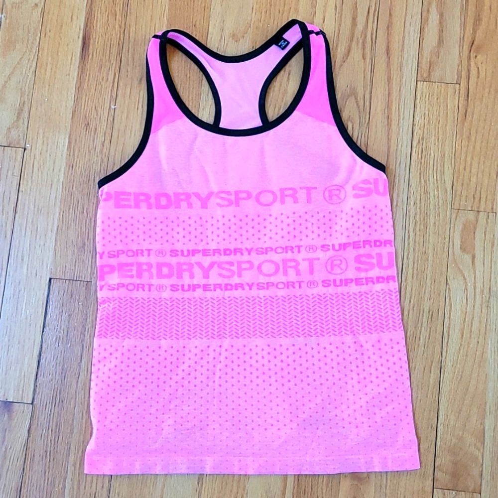 SuperDry Sport hot pink racer tank, size M